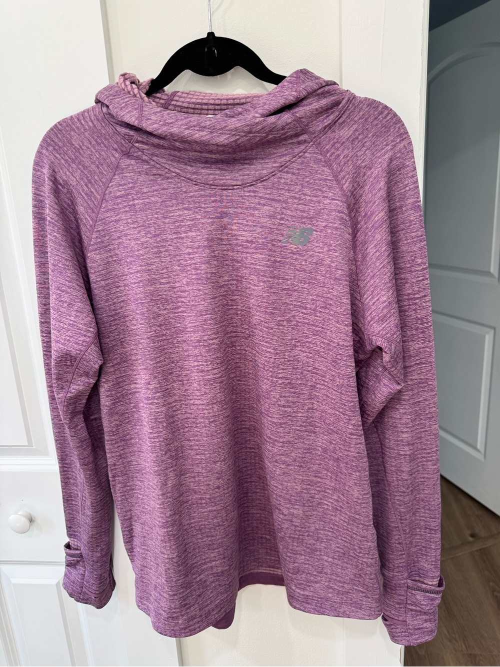 New Balance Women's Heathered Lavender Cowl Neck Pullover